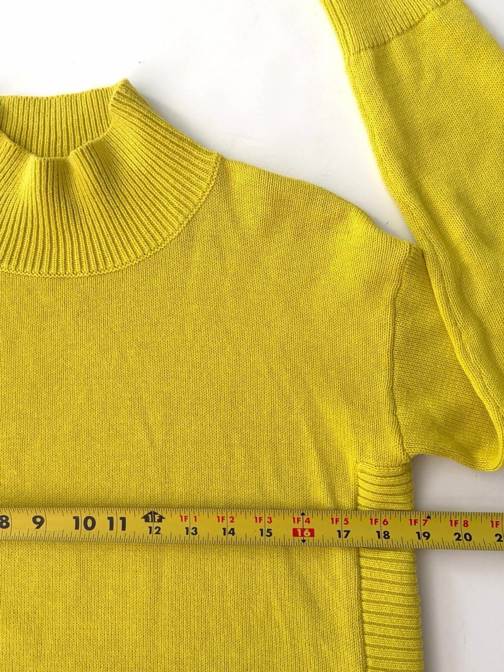 Zaket & Plover Sweater Funnel Neck Cashmere Cotton Blend Sweater Yellow XS - Picture 10 of 13
